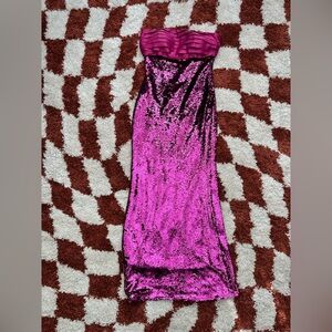 Strapless Pink Sequin Dress — Size 9